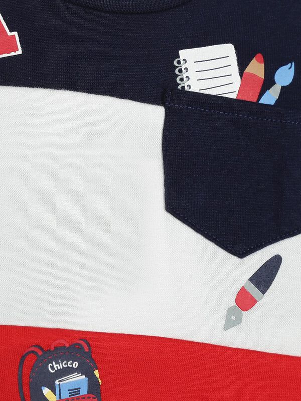 T-Shirt With Broad Striped Pattern image number null